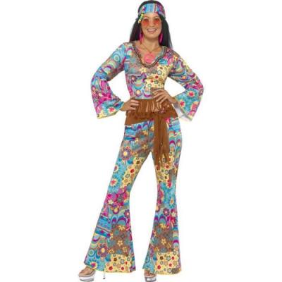 SMIFFYS Costume Flower Power Hippie Femme - Multicolores - S