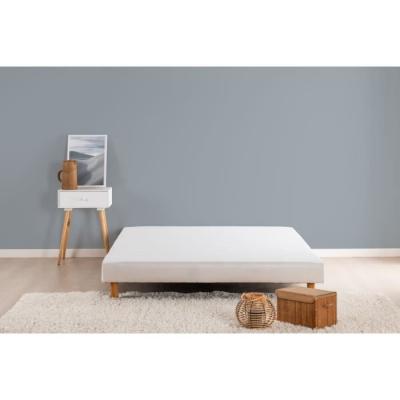DEKO DREAM  Rakenne Sommier tapissier &agrave; lattes 160 x 200 - Bois massif blanc + pieds