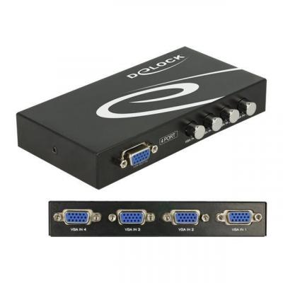 DELOCK Switch VGA 4 port manual bidirectional - Commutateur pour moniteur - 4 x VGA - de bureau