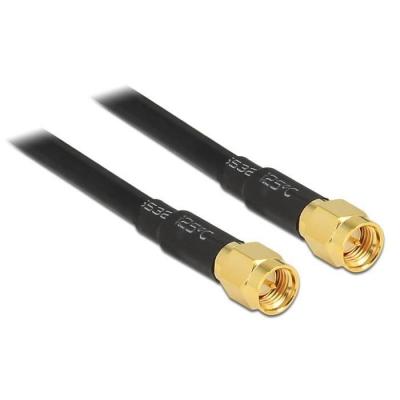 DELOCK C&acirc;ble de raccordement pour antenne WiFi 88892 [1x SMA m&acirc;le - 1x SMA m&acirc;le] 2.00 m noir contacts dor&eacute;s 