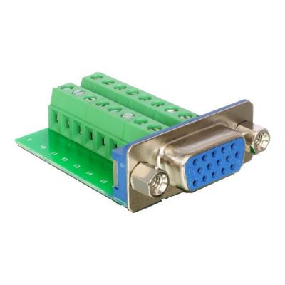 DELOCK VGA embase femelle, verticale 65170 Nombre de p&ocirc;les: 16 argent