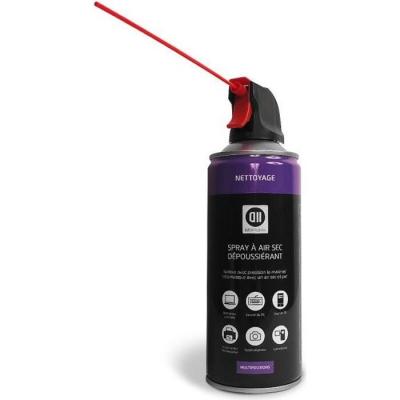 Spray &agrave; air sec d&eacute;poussi&eacute;rant 520ml brut - 200 ml net Multipositions : t te en h