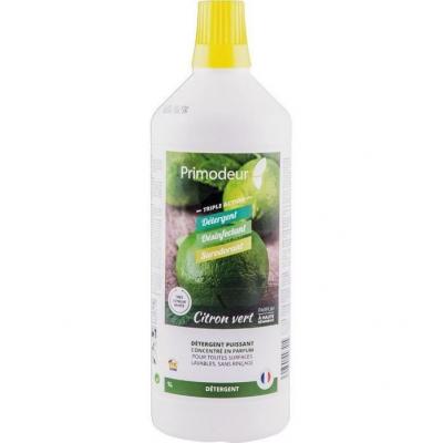 PRIMODEUR  - D&eacute;tergent d&eacute;sinfectant surodorant 3D - citron vert - 1 l