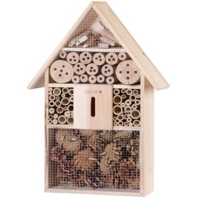 CADOCA&REG; H&ocirc;tel &agrave; insecte en Bois naturel - 48 cm x 31 cm x 10 cm - Abri hiver insecte