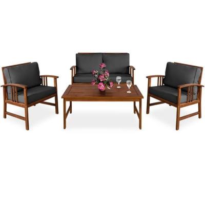 CASARIA&REG; Salon de jardin en bois d'acacia Atlas gris 4 pers.
