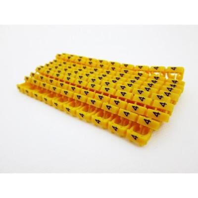 DEXLAN  bagues de marquage diam 6 mm - 4 jaune