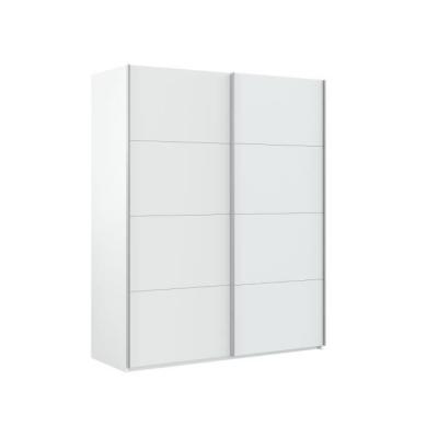 Garde-robe &agrave; 2 portes coulissantes effet bois blanc