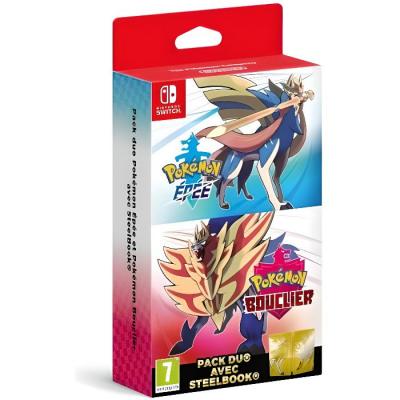 [NINTENDO] Double Pack Pok&eacute;mon Ep&eacute;e & Pok&eacute;mon Bouclier + Steelbook dor&eacute; Nintendo Switch 