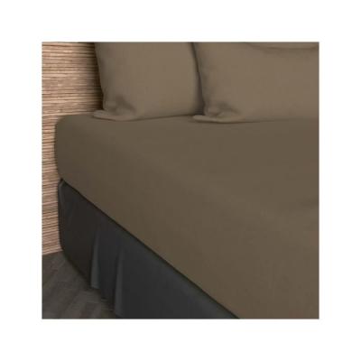 SOLEIL D OCRE Drap housse uni en coton 160x200 cm JERSEY taupe, par Soleil d'ocre