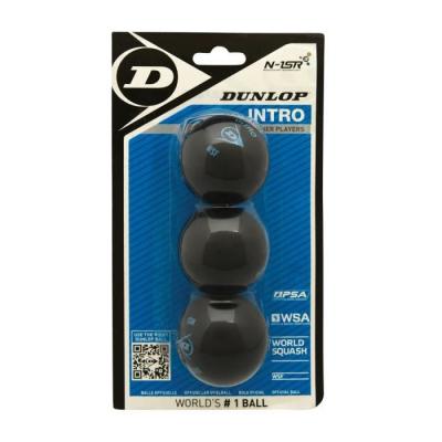DUNLOP  Intro Single Blue Dot Squash Balls Noir 3 Balls