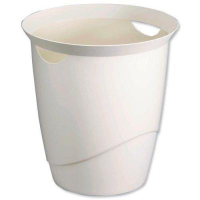 DURABLE  Corbeille &agrave; papier TREND, 16 litres, rond, blanc - Lot de 2