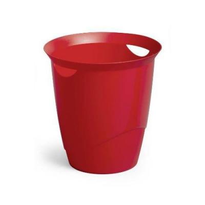 DURABLE  Corbeille &agrave; papier TREND, 16 litres, rond, rouge - Lot de 2