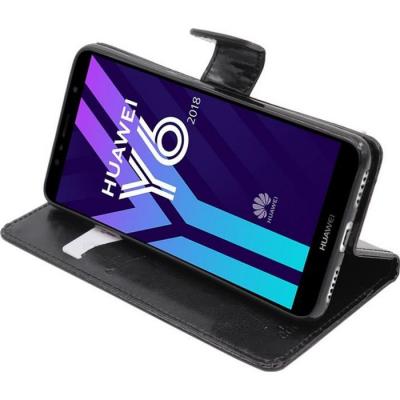EBESTSTAR  &reg; pour Huawei Y6 2018 - Etui Portefeuille PU Cuir Noir 