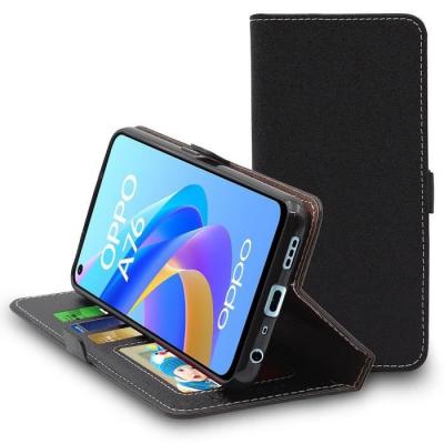 EBESTSTAR Etui portefeuille pour oppo a76 pu cuir porte-cartes support stand, noir
