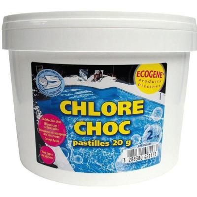 ECOGENE Chlore choc en pastilles de 20g seau de 2 kg 