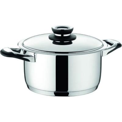 ECOVITAM Faitout en inox, tous feux dont induction, thermom&egrave;tre int&eacute;gr&eacute;