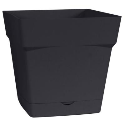 EDA Pot carr&eacute; Toscane avec r&eacute;serve d'eau 17.4cm anthracite