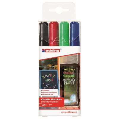 EDDING  Assortiment de 4 craies liquides E4095 - Standards