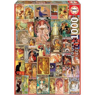  Educa Borras 1000 Pieces Collage Art Nouveau Wooden Puzzle Dor&eacute;