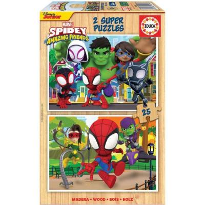 EDUCA  Borras Puzzle 2x25 Spidey & His Amazing Friends Multicolore