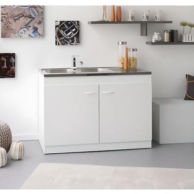 Sous evier - 2 portes - blanc - l 120 x p 59 x h 83 cm 
