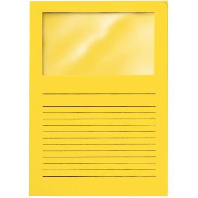 Elco - Pochette Coin En Papier Avec Fenetre Jaune Intense - Boite 100