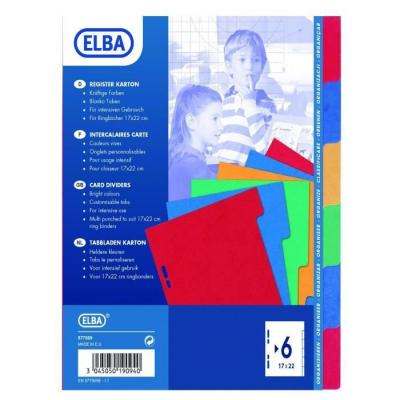 ELBA  Jeu D'intercalaire &Eacute;colier 17x22 En Carte Lustr&eacute;e 6 Postions