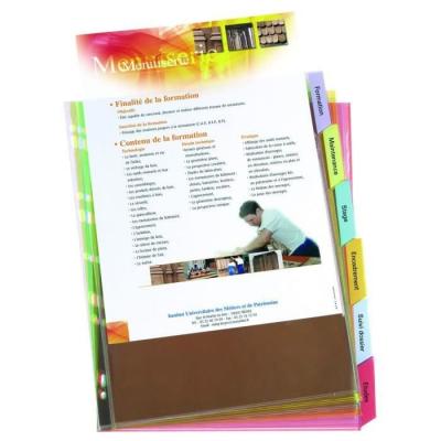 ELBA Intercalaire pochette A4+ Oxford plastique color&eacute; 6 onglets - 1 jeu