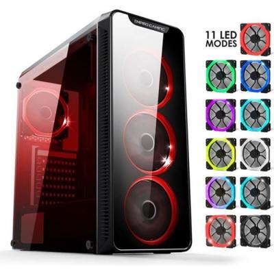 EMPIRE GAMING Bo&icirc;tier PC Gamer WarMachine - - LED RGB Dual Ring - R&eacute;tro&eacute;clairage 11 Modes