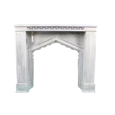 DECORATION D AUTREFOIS Encadrement manteau chemin&eacute;e bois cerus&eacute; blanc 120x18x101cm - d&eacute;coration d'autrefois 