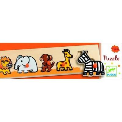 DJECO Djeko Sava'n'co - Puzzle D'encastrement En Bois - 5 Pi&egrave;ces - 