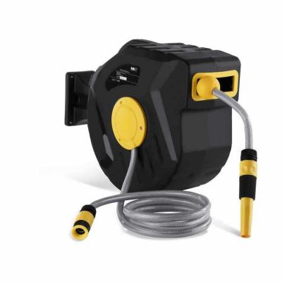 MSW Enrouleur De Tuyau Automatique D&eacute;vidoir Arrosage Jardin Pvc 20+2 M Raccord 1/2'