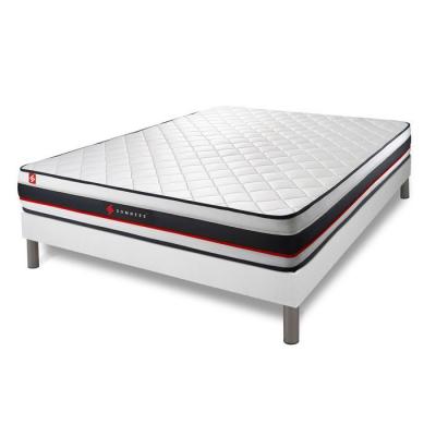 SOMNESS Ensemble 140x190 matelas FORM + sommier kit blanc