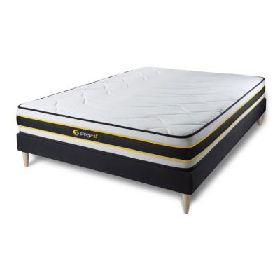 SLEEPFIT Ensemble 140x200 matelas FLEXY + sommier kit noir
