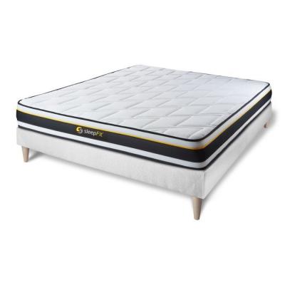SLEEPFIT Ensemble 140x200 matelas SOFT + sommier kit blanc