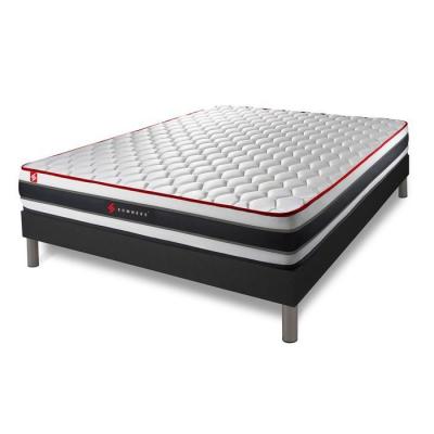 SOMNESS Ensemble matelas sommier Energy 160 x 200 cm - Couleur : Noir - Noir
