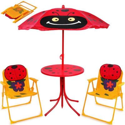 SPIELWERK Table et chaises pour enfant avec parasol ajustable