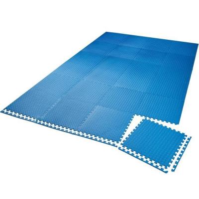 TECTAKE Ensemble de 24 Dalles Carr&eacute;es EVA - Tapis de sol, Sport - bleu