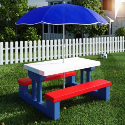 SPIELWERK&REG; Table de pique-nique pour enfants Deuba avec parasol