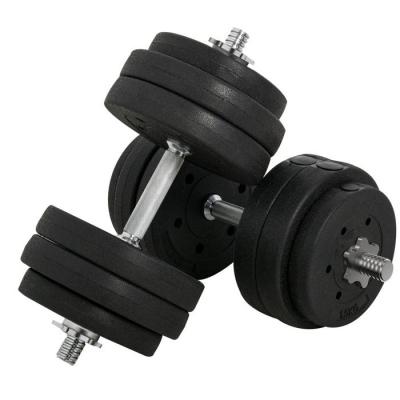 HOMCOM  Ensemble d'halt&egrave;res courtes total 30 Kg - barres incluses - acier PU noir