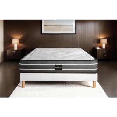 PRESTIGE LITERIE Ensemble Exclusive Ressorts ensach&eacute;s et m&eacute;moire de forme Sommier Blanc