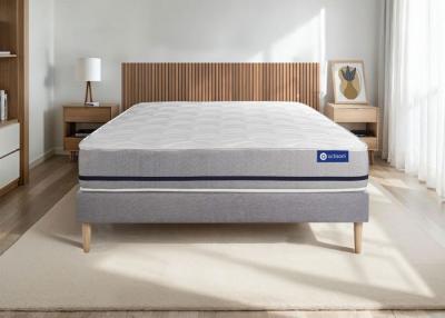 ACTISOM Ensemble matelas 160x200 ACTILATEX SOFT 3zones de confort + sommier KIT gris