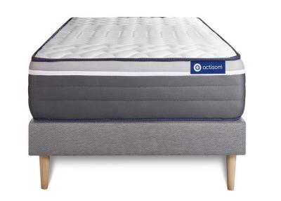 ACTISOM Matelas + sommier 90x200 ressorts ensach&eacute;s et m&eacute;moire de forme  - Actiflex plus