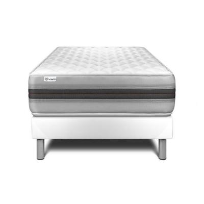 VITALIT Ensemble matelas mousse polyur&eacute;thane &agrave; m&eacute;moire de forme + sommier 90x190 cm  - VITALMEMO BACK