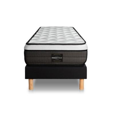 PRESTIGE LITERIE Ensemble Suite Ressorts ensach&eacute;s et m&eacute;moire de forme Sommier Noir