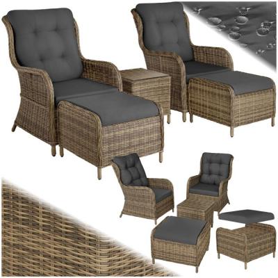 TECTAKE  salon de jardin benissa - marron naturel 403352