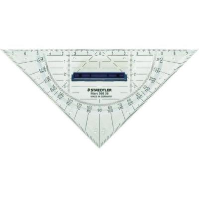 STAEDTLER  mars equerre g&eacute;om&eacute;trique hypoth&eacute;nuse 16 cm + poign&eacute;e 568 36