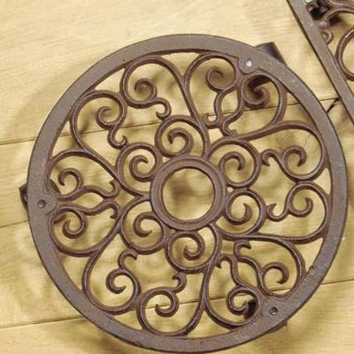 ESSCHERT DESIGN  - Porte plante rond en fonte 3 roulettes