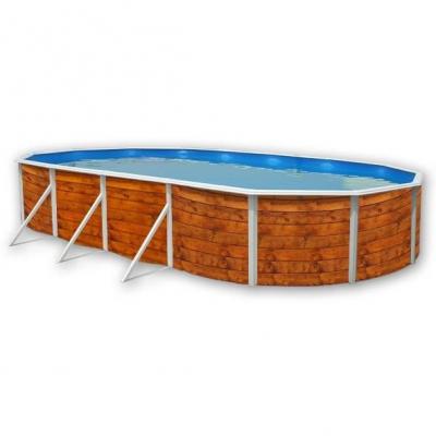 TOI Piscine ETNICA ovale d&eacute;coration bois 9.15x4.57x1.20m