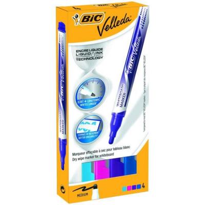 BIC  Marqueur pour tableau blanc Velleda Liquid Fashion, &eacute;tui